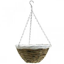 Artikel Schaal om op te hangen, hanging basket, bloemenmand naturel, wit Ø30.5cm