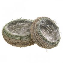 Plantenmand rond two-tone liaan, hout Ø18/25cm, set van 2
