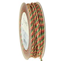 Artikel Koord rood groen goud decoratief koord driekleurig koord lint 3mm 25m