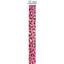 Artikel Decoratief lint met luipaardprint, roze, krullint voor het inpakken van cadeaus en knutselen, 10 mm, 100 m