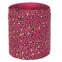 Artikel Decoratief lint met luipaardprint, roze, krullint voor het inpakken van cadeaus en knutselen, 10 mm, 100 m
