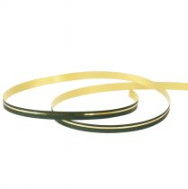 Artikel Krullint cadeaulint groen met gouden strepen 10mm 250m
