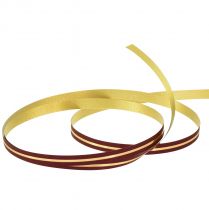 Artikel Krullint cadeaulint rood met gouden strepen 5mm 250m