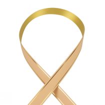 Artikel Krullint cadeaulint abrikoos gouden rand 19mm 100m