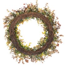 Artikel Kunstmatige eucalyptuskrans, herfstdecoratie, rond, 45 cm