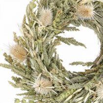 Gedroogde bloemenkranskaart distel graskorrel Ø28cm