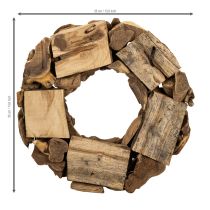 Artikel Decoratieve krans gemaakt van natuurlijke houtstukken, rond, 35 cm
