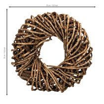 Artikel Krans gemaakt van natuurlijke takjes, ronde rotankrans om zelf te maken, 35 cm