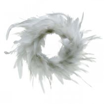 Veerkrans wit klein Ø11cm Paasdecoratie echte veren