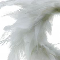 Artikel Verenkrans wit klein Ø11cm Paasdecoratie echte veren