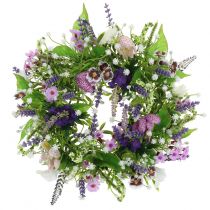 Krans dambord bloem / lavendel / lila Ø28cm