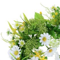 Lentekrans met gerbera&#39;s wit, geel Ø30cm