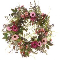 Bloemenkrans met madeliefjes en bessen oudroze Ø30cm
