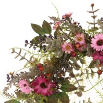 Bloemenkrans met madeliefjes en bessen oudroze Ø30cm