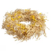 Artikel Decoratieve krans haverkrans naturel krans strobloemen geel Ø29cm