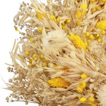 Artikel Decoratieve krans, haverkrans, natuurlijke krans, strobloemen, geel, Ø29cm
