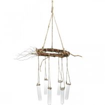 Wilgenkrans met reageerbuisjes, decoratieve krans om op te hangen L85cm Ø28cm