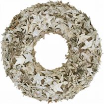 Decoratieve krans sterren berkenschors Kerstkrans berken Ø30cm