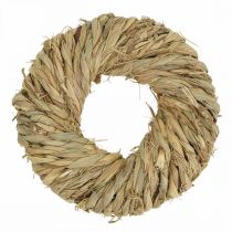 Strokrans gevlochten Ø19cm mini deco krans naturel deurkrans