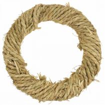 Gevlochten strokrans Ø37cm Natuurlijke rustieke strodecoratie