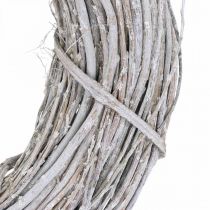 Decoratiekrans witgekalkt Ø35cm Shabby Chic deurkrans tafeldecoratie