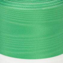 Artikel Moiré kranslint 125 mm x 25 m in groen en wit, geweven taftlint, nationaal lint, decoratief lint
