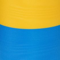Artikel Moiré kranslinten van 150 mm in blauw en geel - hoogwaardig rouw- en decoratielint, voor feestelijke gelegenheden, striklint