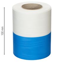 Artikel Moiré blauw-wit kranslint 125 mm – Hoogwaardig rouw- en decoratief lint, nationaal lint met een elegante uitstraling, rol van 25 meter