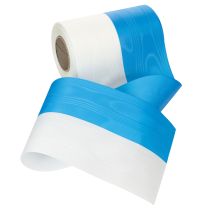Artikel Moiré blauw-witte kranslinten, 150 mm