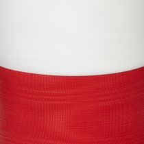 Artikel Moiré wit-rode kranslinten 100 mm