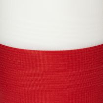 Artikel Wit en rood moiré kranslint, 125 mm - rouwlint, decoratief lint, striklint, feestlint, rol van 25 m