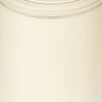 Artikel Crèmekleurig kranslint met gouden rand, supersatijn, 125 mm breed, 25 m lang - Waterdicht, ideaal voor computerbedrukking en milieuvriendelijk.
