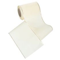 Artikel Crèmekleurig kranslint met gouden rand, supersatijn, 125 mm breed, 25 m lang - Waterdicht, ideaal voor computerbedrukking en milieuvriendelijk.