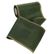 Artikel Moiré kranslint 200 mm donkergroen met parelrand en taftweefsel - decoratief lint voor feestelijke en rouwbloemen, 25 m