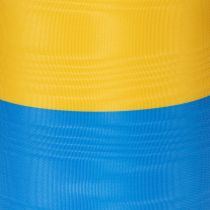 Artikel Blauw en geel moiré kranslint, 100 mm, nationaal lint, clublint, decoratief lint, feestelijk rouwlint, acetaat