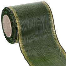 Artikel Kranslint moiré donkergroen 100 mm decoratief lint taftlint