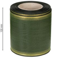 Artikel Kranslint moiré donkergroen 100 mm decoratief lint taftlint