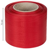 Artikel Rood kranslint 75 mm x 25 m - Rouwbloemen en -decoratie, stevig lint voor belettering