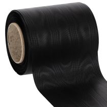Artikel Zwart kranslint 100mm 25m - rouwlint, striklint, decoratief lint, bloemisterijbenodigdheden