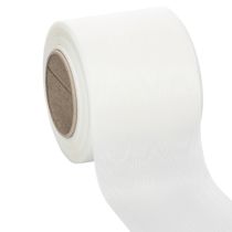Artikel Wit kranslint, hoge kwaliteit, 75 mm x 25 m - decoratief lint voor bloemisten en uitvaartdiensten, ideaal om te bedrukken.