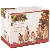 Artikel Kerststalfiguren set 8 figuren crème goud handgeschilderd 6-12,5cm