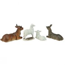Artikel Kerstfiguren dieren voor kerststalset 6-11cm 4 st