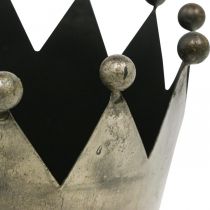 Artikel Deco kroon antiek look grijs metalen tafeldecoratie Ø15cm H15cm