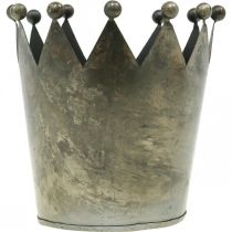 Artikel Deco kroon antiek look grijs metalen tafeldecoratie Ø15cm H15cm