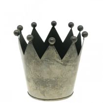 Artikel Deco kroon antiek look grijs metalen tafeldecoratie Ø12,5cm H12cm