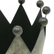 Artikel Deco kroon antiek look grijs metalen tafeldecoratie Ø12,5cm H12cm