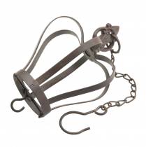 Artikel Metalen kroon om op te hangen met haak roestbruin Ø11cm H17cm