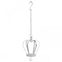 Artikel Decoratieve kroon voor het ophangen van witte shabby chic H20cm