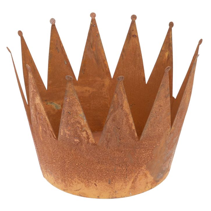 Plantenpot roest sierschaal metalen sierkroon vintage Ø30cm