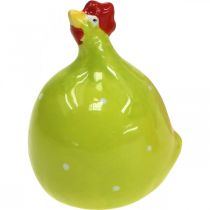 Decoratieve kip keramiek decoratiefiguur Pasen kleurrijk assorti H6cm 6 stuks